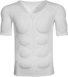 Men's Body Shaper Compression T-Shirt – Padded Chest & Shoulder Shaper